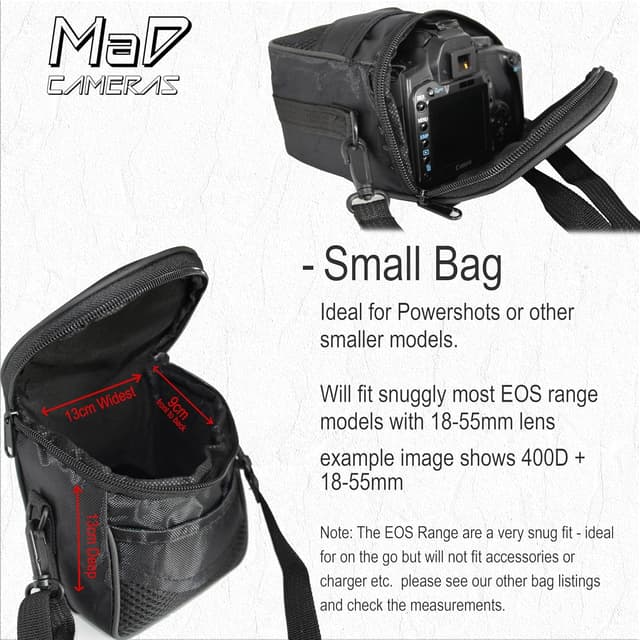 Detalle de MaD Camera kleine Kameratasche (kompakte Schulter-Tragetasche) für Bridge-Kameras
