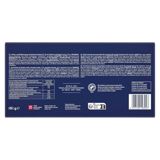 Detalle de Bahlsen Favourite Collection S – 6er Pack Gebäck- und Waffelmischung mit Schokolade (6 x 161 g)