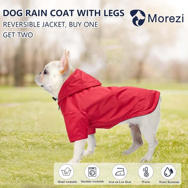 Thumbnail 1 de Red Waterproof Dog Coat with Legs L