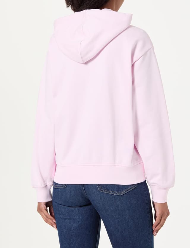 Detalle de Calvin Klein Donna Felpa con zip Archive Logo French Terry con cappuccio