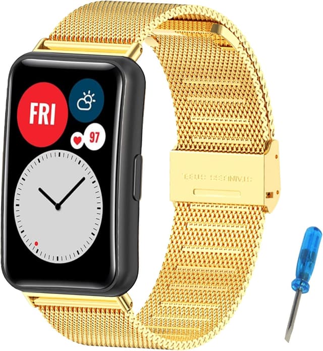 Detalle de MIJOBS replacement strap for Huawei Watch Fit (metal stainless steel mesh band)