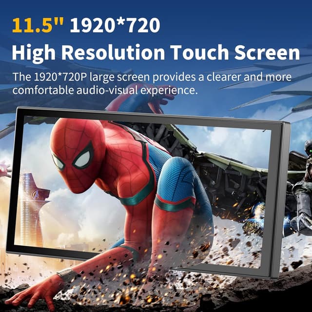 Detalle 2 de 11.5" Car Tablet Pro Max (2026) – Wireless CarPlay & Android Auto Screen with 4K Front + 1080P Rear Camera, 64G SD