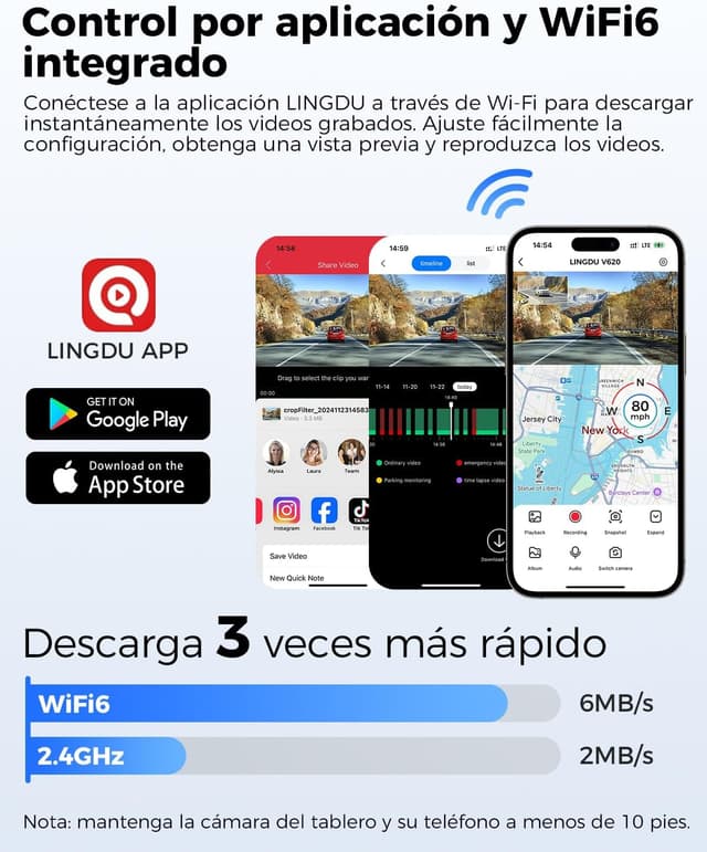Thumbnail 2 de LINGDU V620 Dashcam 4K con GPS