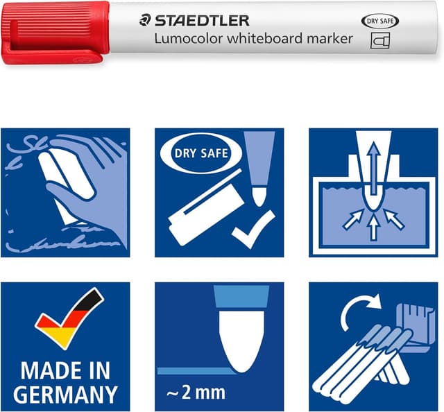 Thumbnail 6 de STAEDTLER Lumocolor 351 Whiteboard Marker (Bullet Tip 2.0mm) – Pack of 10 Assorted Colours