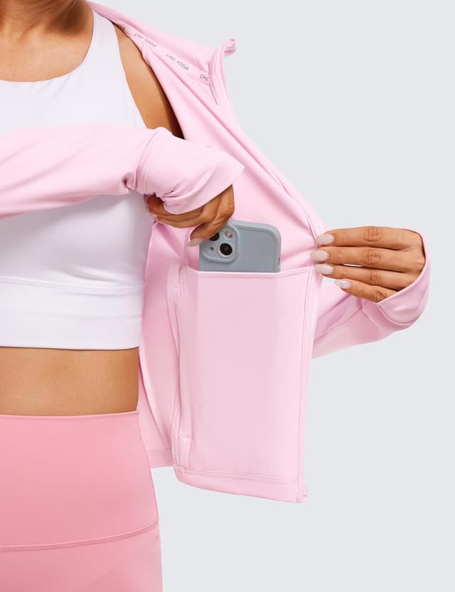 Detalle de CRZ YOGA giacca da allenamento con zip intera Butterluxe da donna, vestibilità slim