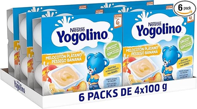 Imagen de YOGOLINO NESTLÉ Melocotón y Plátano 🥭🍌 Pack 6 en OfertitasTOP