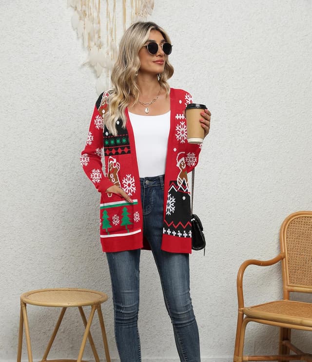 Detalle 2 de Yommay Damen-Strickjacke mit Taschen