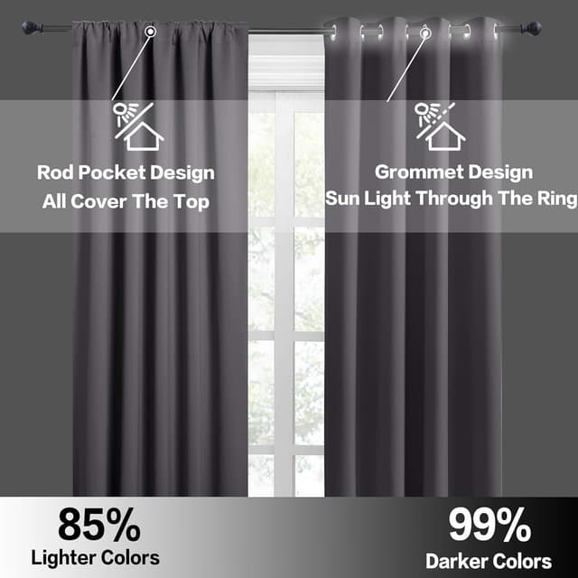 Thumbnail 4 de RYB HOME Short Curtains Gray 42x36 in set of 2 🪟