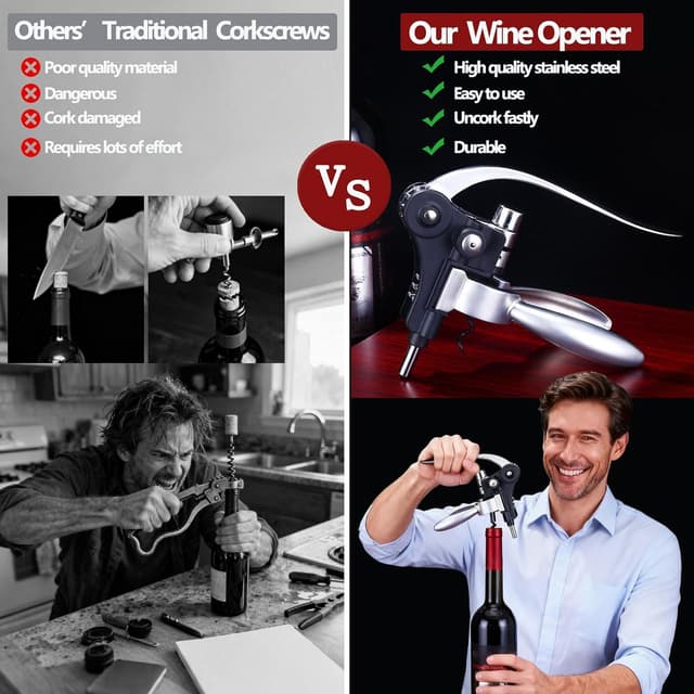 Thumbnail 4 de Wine Bottle Opener Corkscrew Gift Set 8pc 🍷