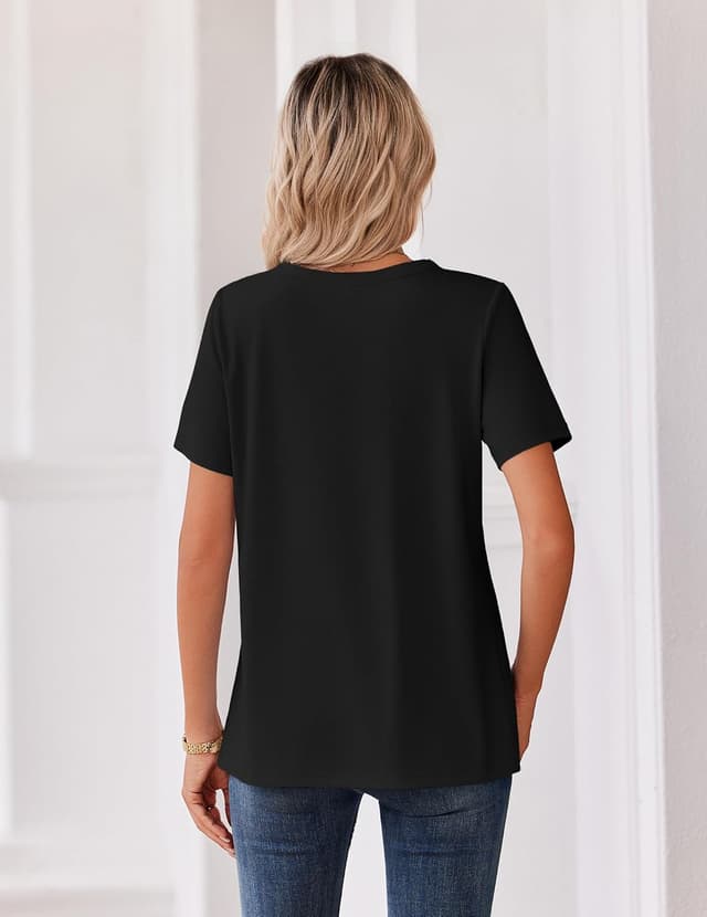 Thumbnail 5 de Zeagoo Womens Summer Tops V Neck Short Sleeve 95% Polyester