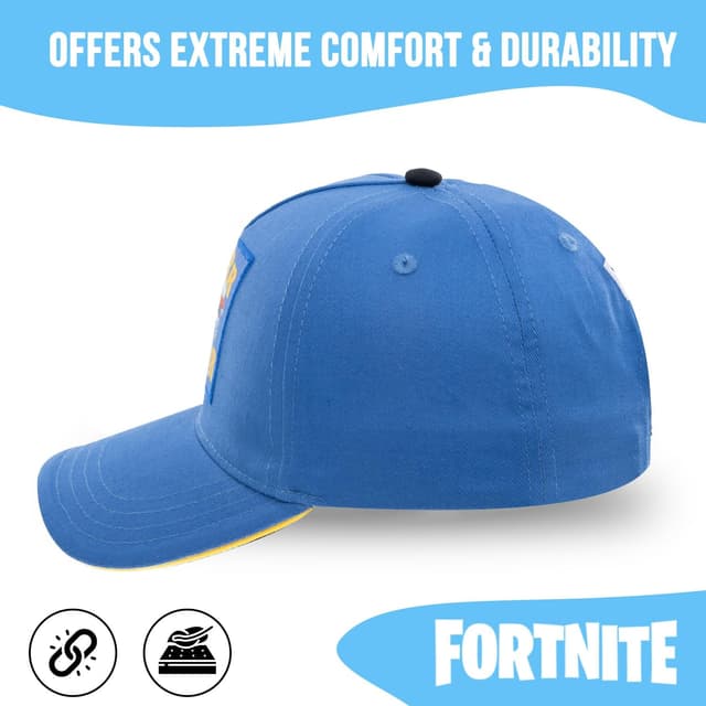Detalle de Fortnite Baseball Cap for Boys (Flatbrim Fitted Cap, Adjustable Fit) — Cotton Hat With Sleek Design