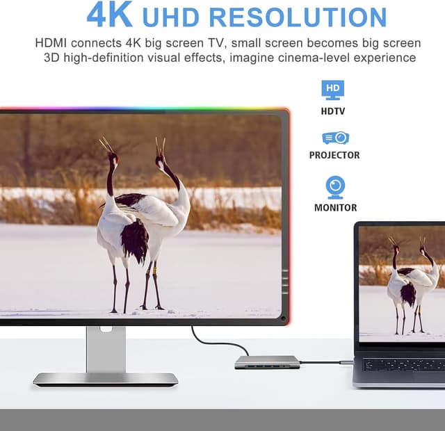 Detalle de SZPACMATE USB C HUB 12-in-1 4K