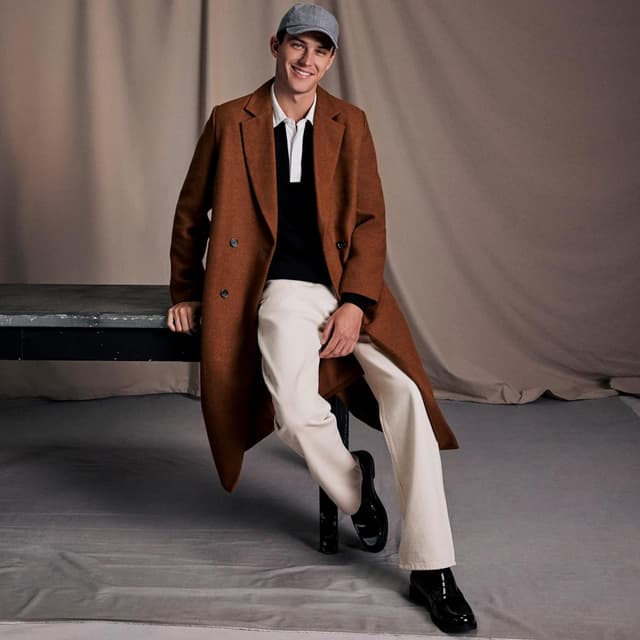 Detalle 2 de Amazon Essentials Demi’s Pick Longline Double-Breasted Wool-Blend Topcoat for Men (Relaxed Fit)