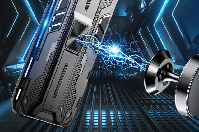 Detalle de SORAKA Hülle für Xiaomi Mi 10T 5G / Mi 10T Pro 5G mit Metallplatte & Ständer (Heavy Duty)