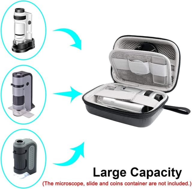 Detalle 2 de Jiusion hard travel storage carrying case for Carson MicroBrite Plus and MicroFlip microscopes