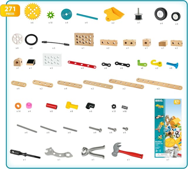 Detalle de BRIO Builder Creative Construction Set – STEM building & creative play construction toy (ages 3+)