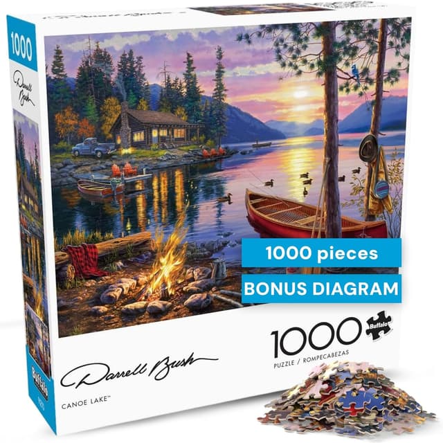 Imagen de Buffalo Games Canoe Lake 1000-Piece Puzzle en OfertitasTOP