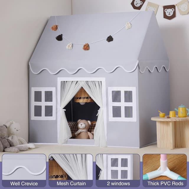 Thumbnail 5 de Wilwolfer Tienda de campaña infantil Tipi para interiores y exteriores