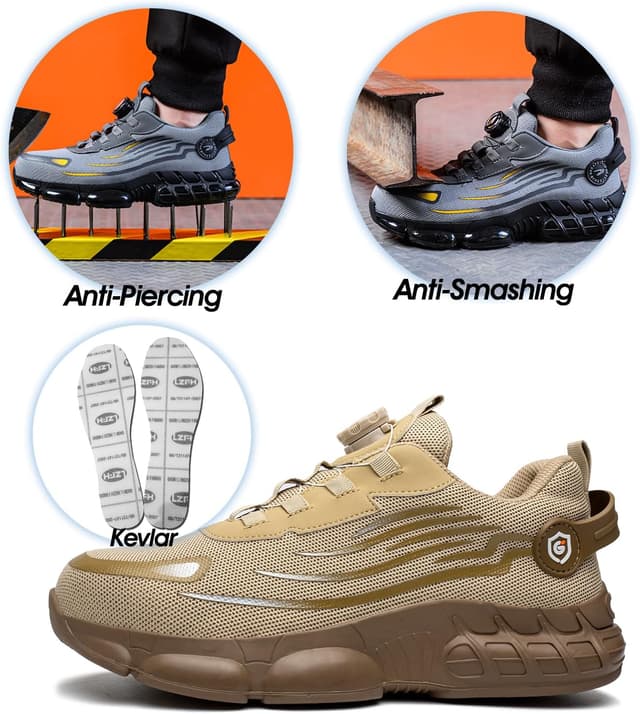 Detalle 2 de Gugifcto Scarpe antinfortunistiche con punta in acciaio, traspiranti e leggere (EU 36-46)