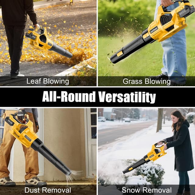 Detalle de JYGMPRO 21V Cordless Leaf Blower with 2 x 4000mAh batteries, 3 speed modes and shoulder strap