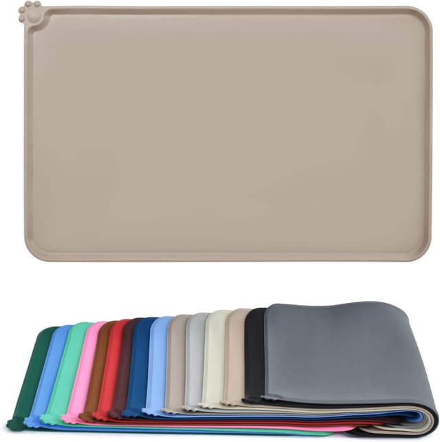 Detalle de AUDWUD Waterproof Silicone Pet Feeding Mat (53 x 38 cm) with Anti-slip Base