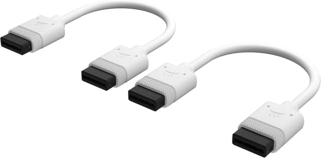 Detalle de Corsair iCUE LINK Kabel – 2× 100 mm gerade, weiß