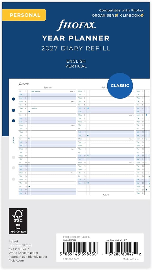 Detalle de Filofax Agenda 2027 vertical đź““