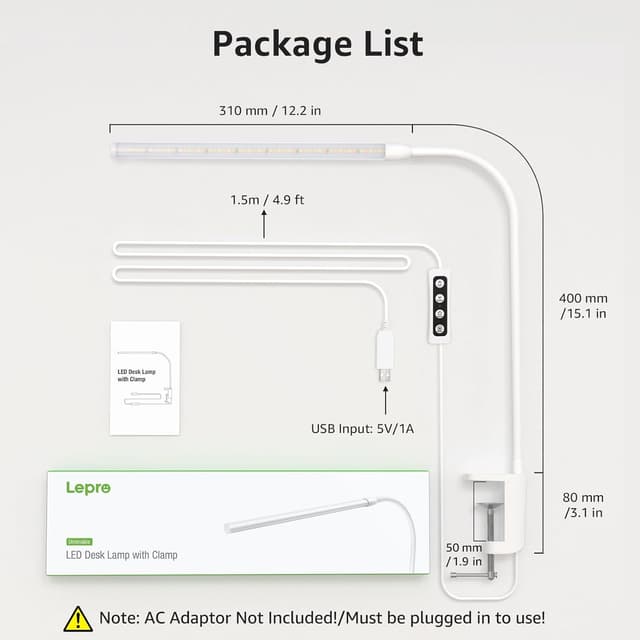 Thumbnail 5 de Lepro Desk Lamp Clamp 460lm