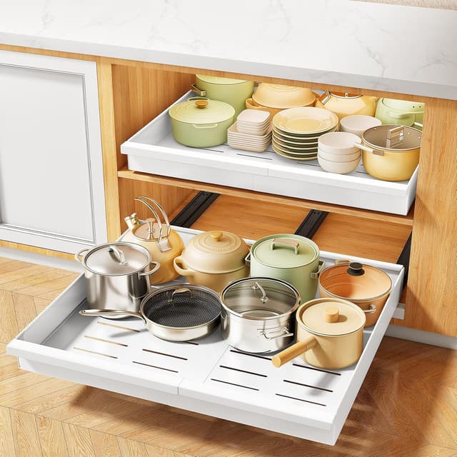 Detalle de Pull out Cabinet Organizer 2-Pack Expandable 13.6"-24"