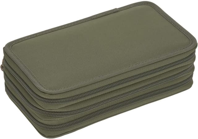 Detalle de LÄSSIG Triple Federmäppchen (Unique Olive) mit Inhalt, 20-teilig
