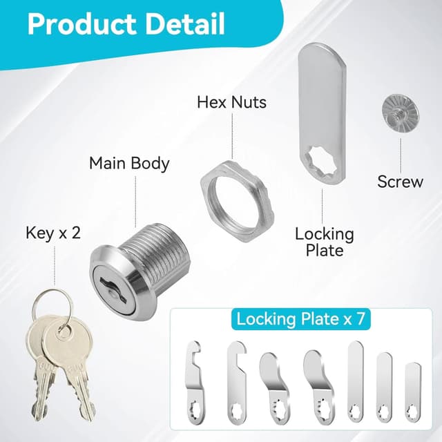 Detalle 1 de AiQInu Serratura per Cassetta Postale 16 mm