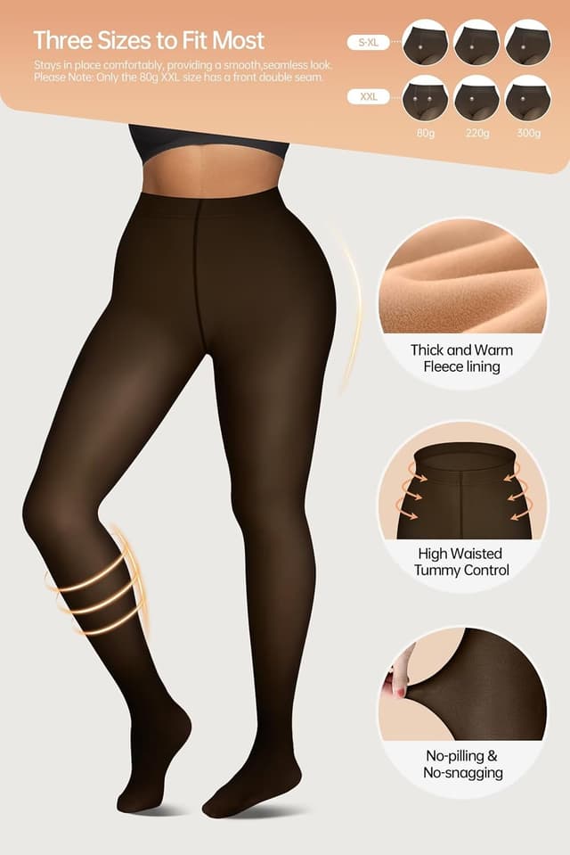 Thumbnail 1 de Vertvie 2-Pair Fleece Lined Tights