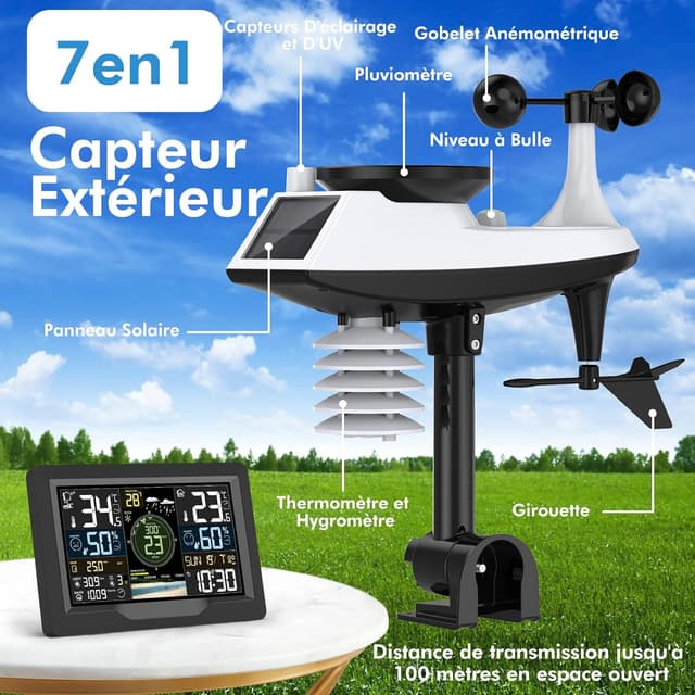 Thumbnail 2 de Station Météo WiFi Professionnelle 7 en 1 📡