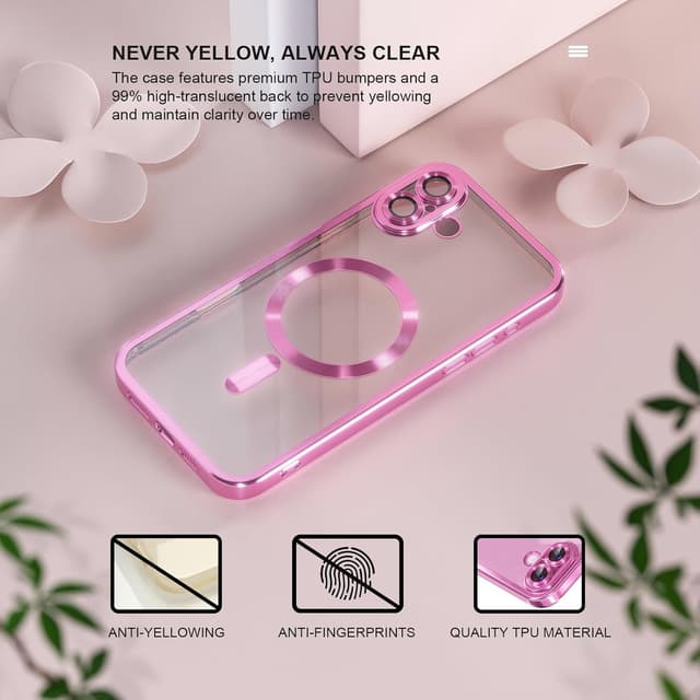 Detalle de Misea iPhone 16 Magnetic Clear Case 6.1"
