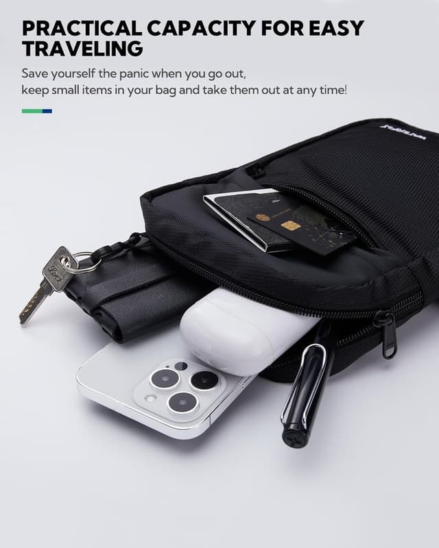 Detalle de Waterfly crossbody chest sling bag (small) – lightweight shoulder bag for work, travel and everyday carry