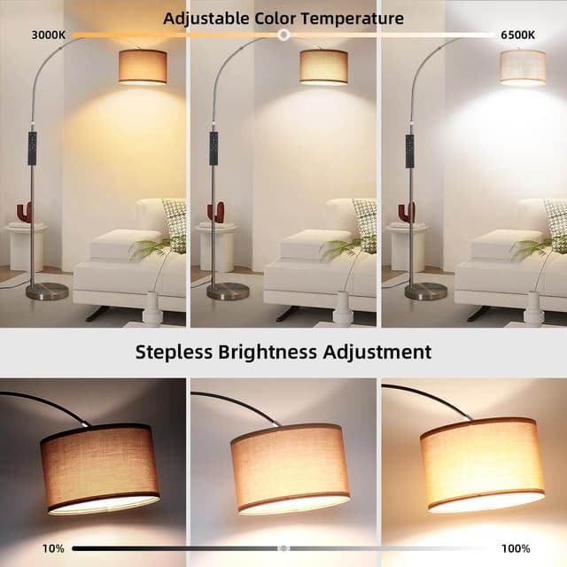 Detalle de ANTENLICHT AURA Lampada ad arco con telecomando, dimmer e LED E27 inclusi