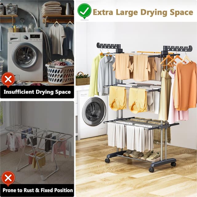 Thumbnail 6 de PurKeep stendibiancheria 4 ripiani grande capacità