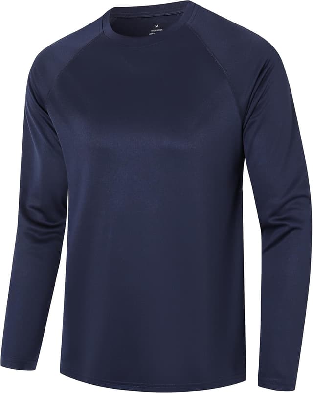 Detalle de Men’s Long Sleeve Sports T-Shirts (1 or 5 Pack) – Breathable Quick-Dry Gym & Running Activewear