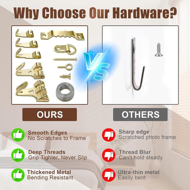 Detalle 2 de ojussa 300pcs Picture Hanging Kit