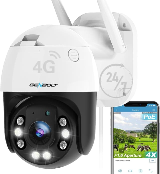 Detalle de GENBOLT 4G LTE telecamera esterna con SIM