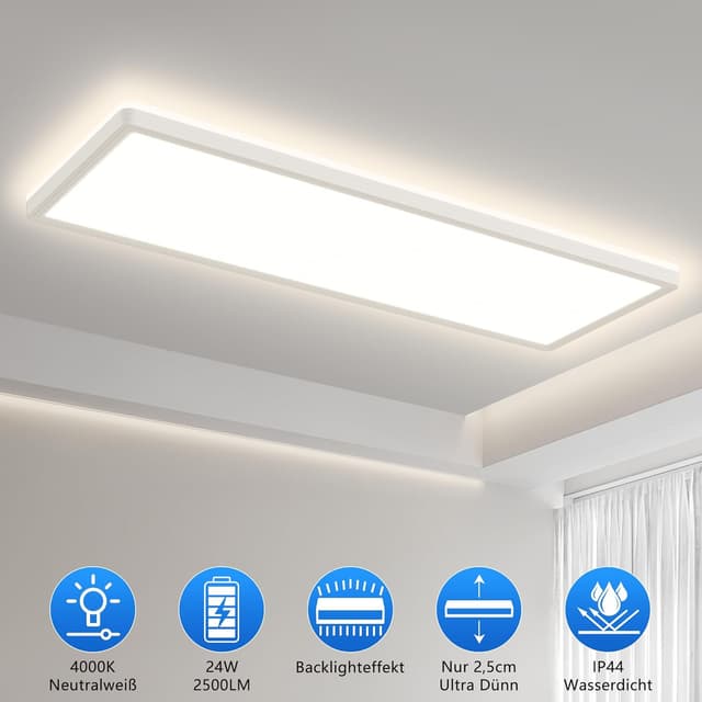 Detalle 2 de LED Deckenleuchte 24 W Panel 580x200 mm