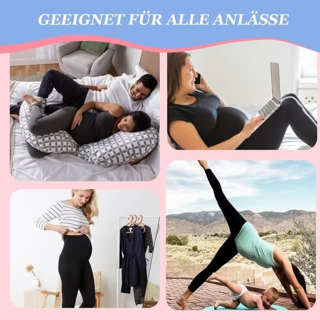 Detalle de TNNZEET Umstandsleggings für Damen – blickdicht, warm, lang mit Taschen für Yoga & Alltag