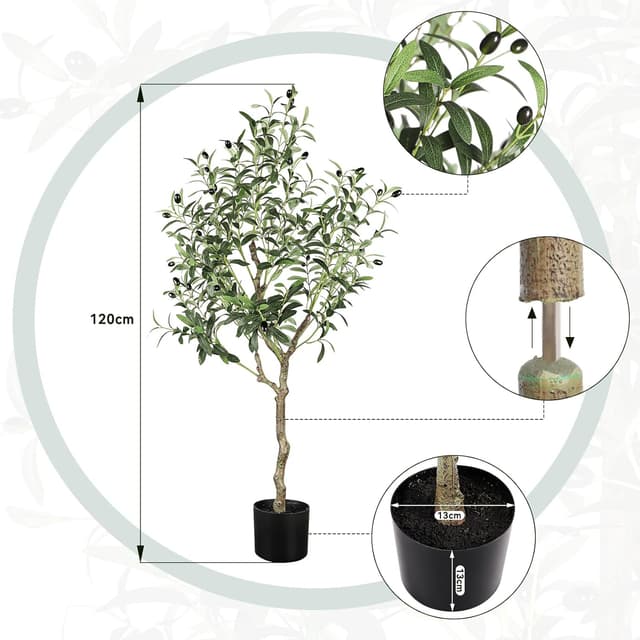 Detalle 2 de YOLEO 4FT Artificial Olive Tree, 120cm
