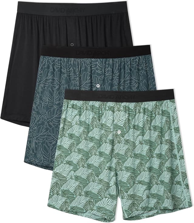 Detalle de DAVID ARCHY boxers homme en rayonne de bambou – confort frais, coupe ample et ceinture ajustable