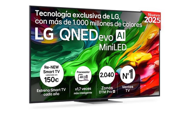Detalle de LG QNED87 75" QNED evo AI MiniLED 4K 2025
