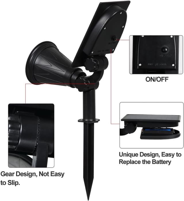 Detalle 2 de T-SUN solar spotlights 4 pack, 250 lumens
