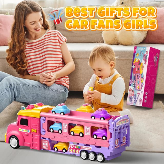 Thumbnail 6 de Hot Bee Cars Transporter Truck 6-car set