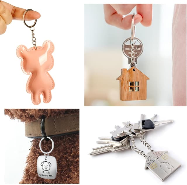 Thumbnail 6 de AiQInu 100 Pezzi Anelli Portachiavi con Catena 25 mm