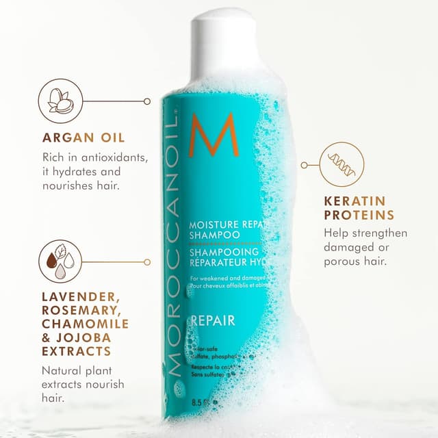 Detalle 2 de Regenerierendes Shampoo mit Arganöl, Keratinproteinen und Fettsäuren – MOROCCANOIL