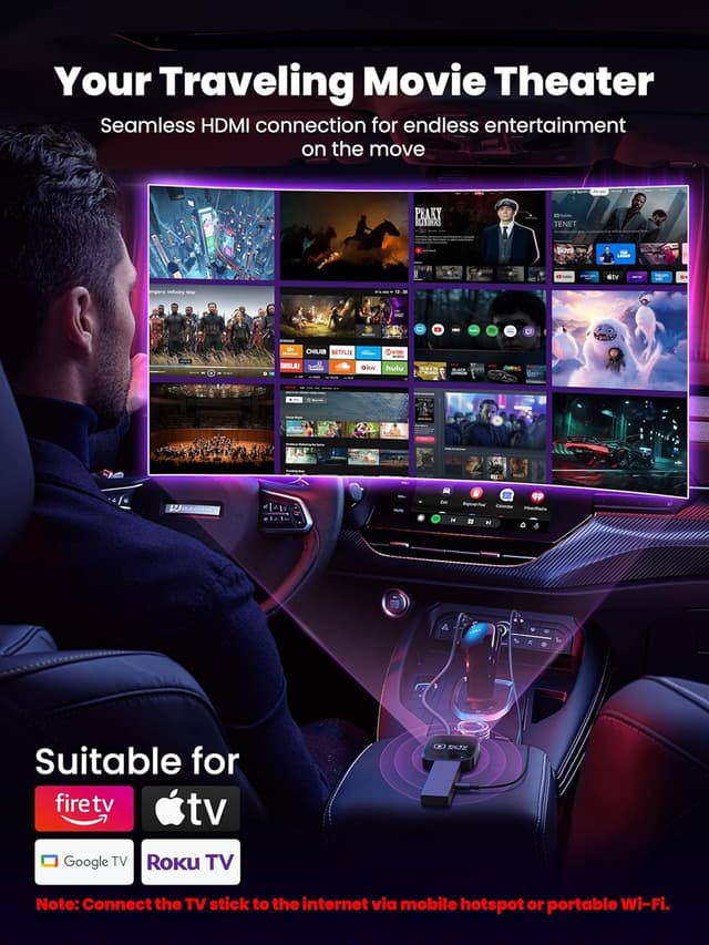 Thumbnail 4 de 2-in-1 Wireless CarPlay Adapter & Car TV Mate Pro 2026